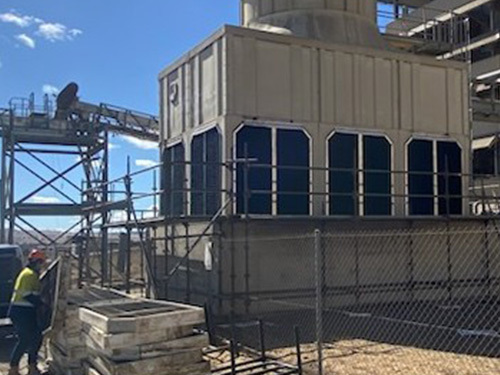 outside of Cooling Tower with Air Intake Louvers